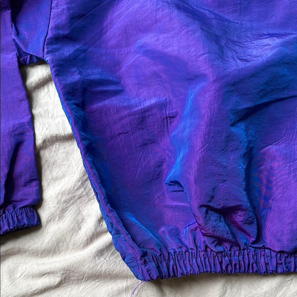 Vintage 90’s Kids Surf Style Retro Iridescent Purple Windbreaker - Picture 9 of 9